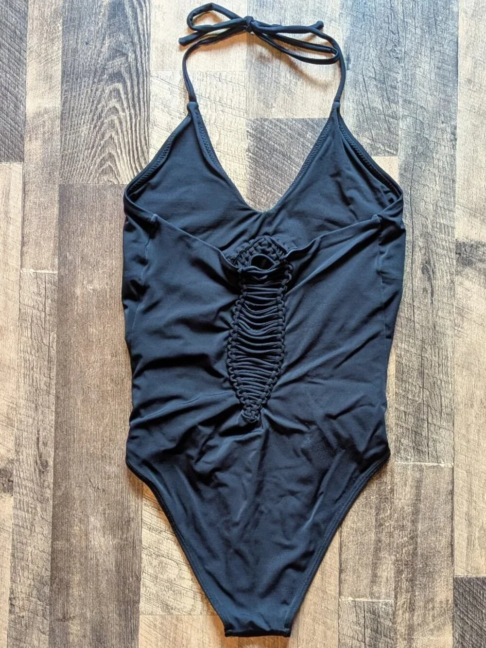 Peixoto One Piece Halter Swimsuit Black Large - Picture 2 of 7